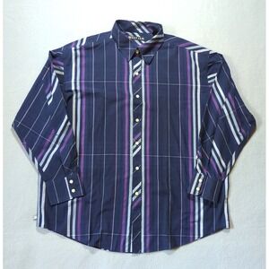 Def Jam‎ University Shirt Mens XL Phat Fashions Striped Button Up Street Wear